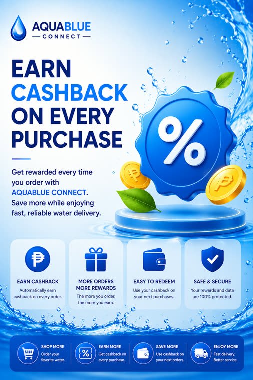 AquaBlue Connect cashback on every purchase