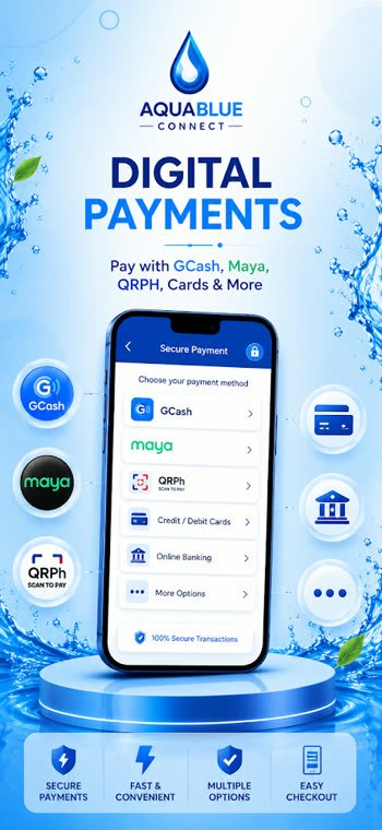 AquaBlue Connect digital payments: GCash, Maya, QRPh and cards